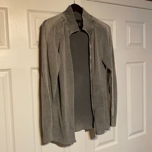 BKE grey cotton brushed zip up